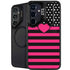 Polka Dots and Stripes Heart in Pink Galaxy S25 Kickstand Case